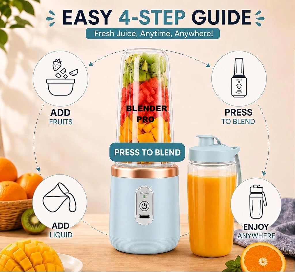 Portable USB Rechargeable Smoothie Blender